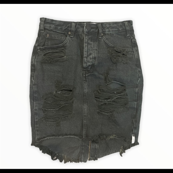 One Teaspoon black denim skirt size 26 - Picture 1 of 3